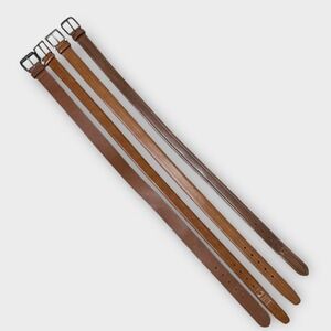 Men's Leather Belts Size 32 Brown Black Silver Buckle Set of 4